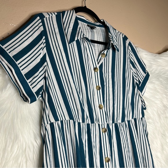 Torrid Maxi Rayon Slub Button Front Godet A-line Dress Size 0 (L) - Picture 4 of 8